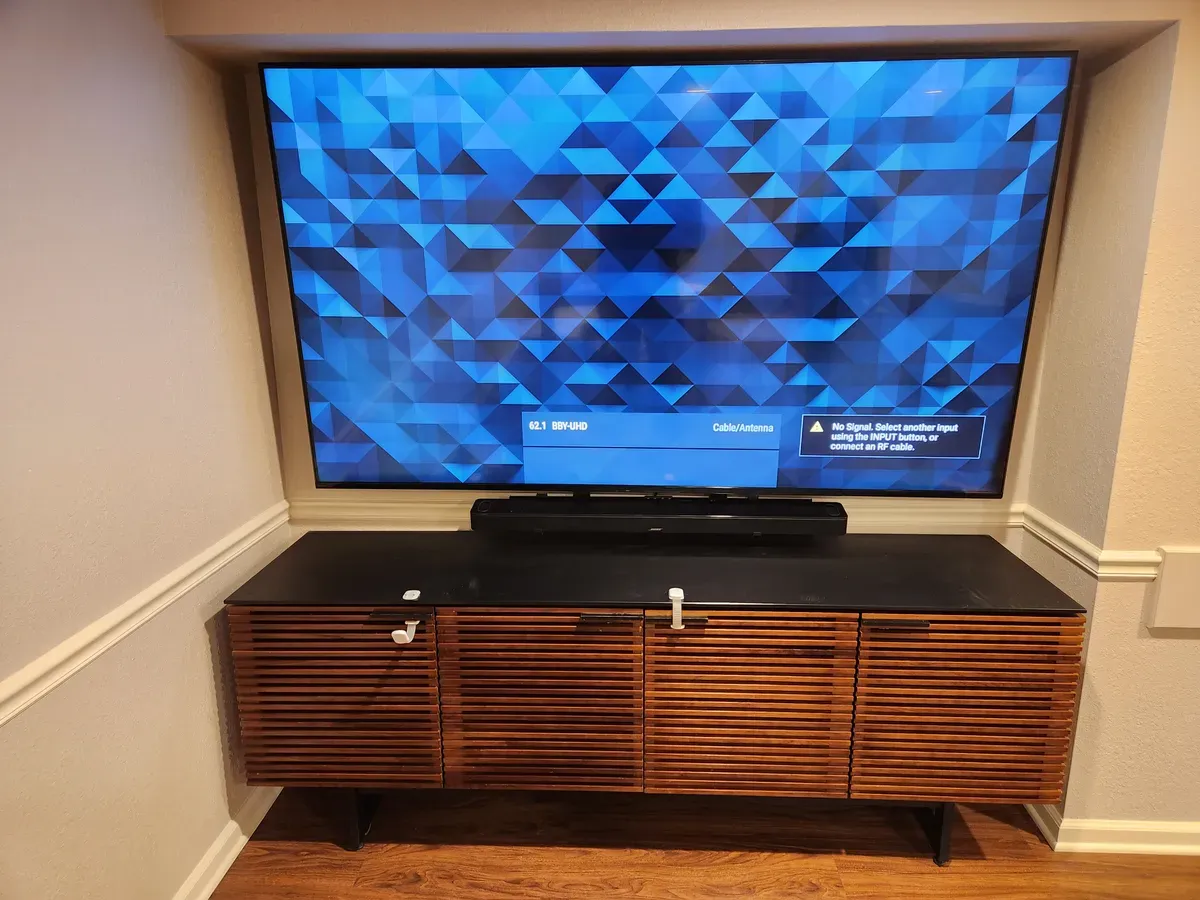 Flat screen TV wall mounted in a Milwaukee home